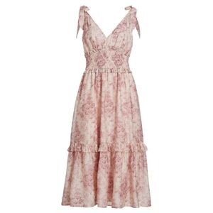 open lace back dress Celery Ice Organza Dress | Fresh Floral Patterns main image 0